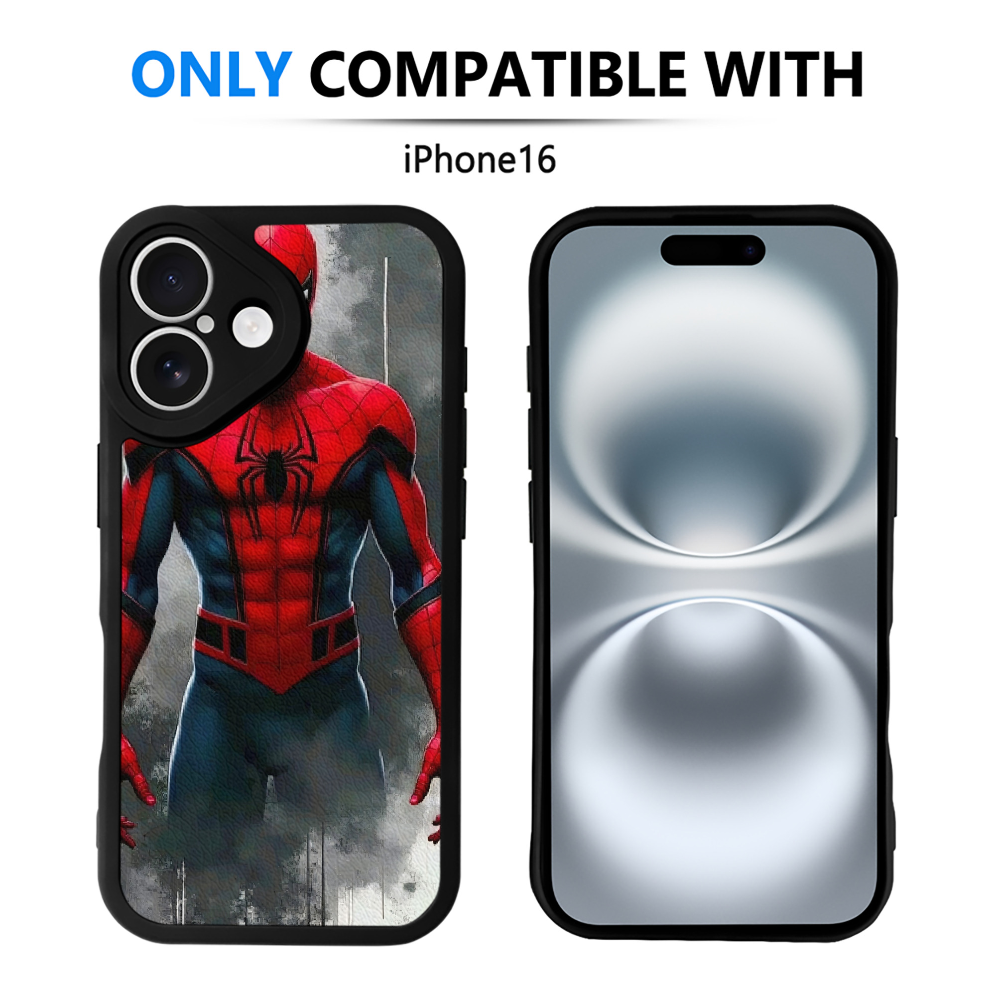 Spider Man スパイダーマン 【iPhone 16シリーズ対応】シリコンスマホケース（レザー調） 材質：シリコン